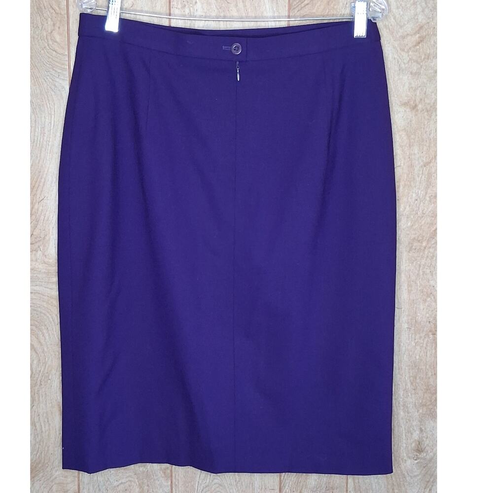 NWT Ladies Escada Rock Skirt Royal Purple Wool Pencil Skirt Size 44 / US Size 14 - Picture 3 of 5